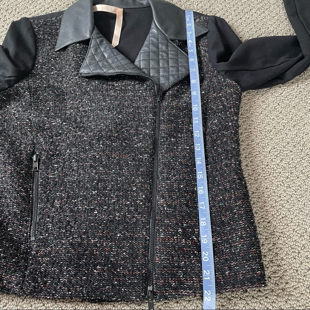 Bailey 44 Techno Junkie Black Tweed Faux Leather Accent Jacket Blazer Medium - Picture 8 of 11